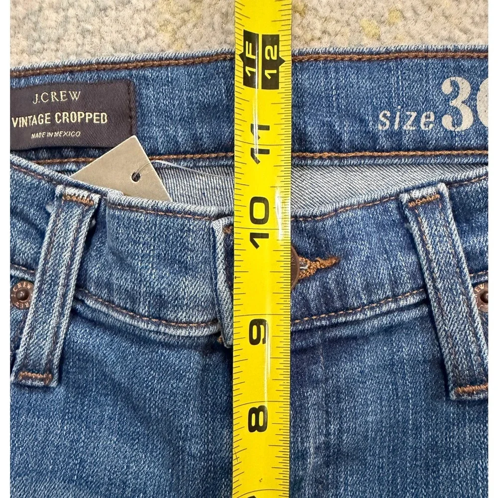 J Crew Vintage Cropped Denim Straight Leg Jeans Medium Wash Size 30 NWT Classic - Picture 8 of 13